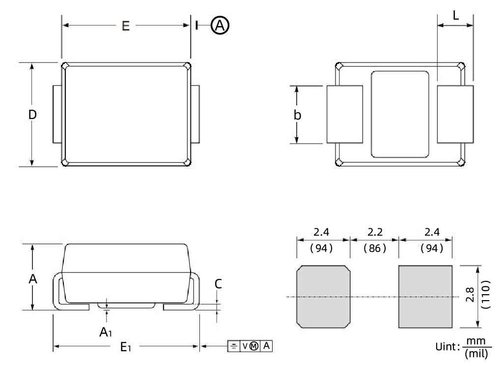 Rectifier diode S3AB SMB